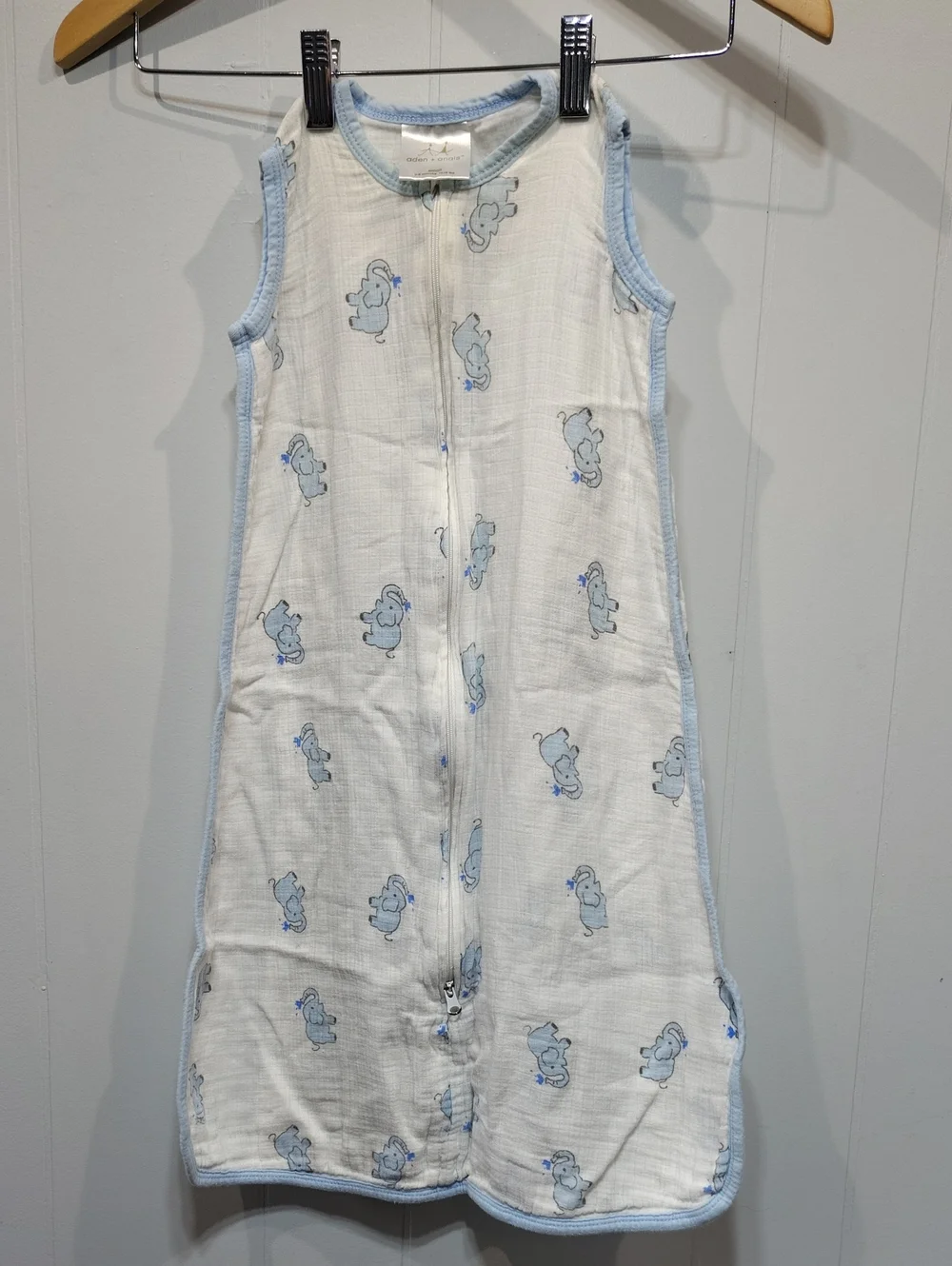Aden + Anais Muslin‎ Sleep Sack Neutral Elephants Small 0-6mo
